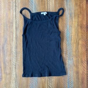 Women’s Brixton Black Ribbed Tank Top Cotton Shirt Medium
